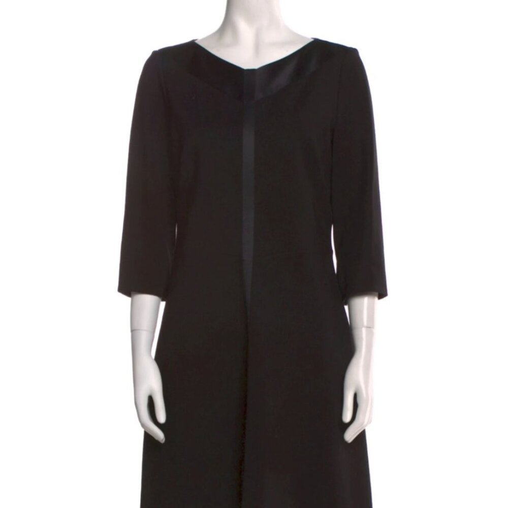 Dorothee Schumacher Black Satin-Trim Midi Dress - Size M
